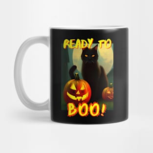 Cat and jack o lanterns Mug